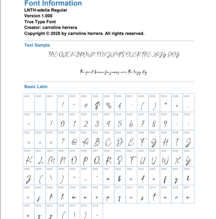 Font LNTH Adelia việt hóa